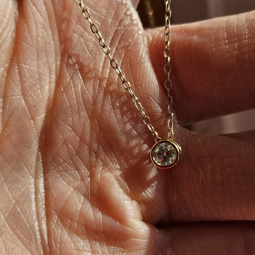 14K Gold Diamond Necklace - Picture 3 of 8